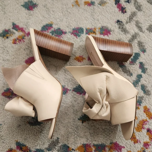 Avec Les Filles Blush Bow Block Heel Mules - Picture 6 of 10